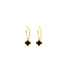 Lutiro Women's Gold / Black Clover Hoop Set Twenty Mm - Black Agate - Gold In Multi