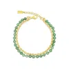 Lutiro Women's Gold Chain With Faceted Aventurine Bracelet In Gold