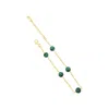Lutiro Women's Gold / Green Malachite Orbit Bracelet-gold