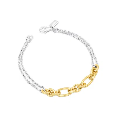 Lutiro Women's Gold / Silver Fancy Two Tone Bracelet In Multi