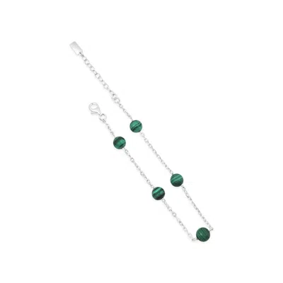 Lutiro Women's Gold / Silver Malachite Orbit Bracelet In Multi