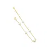 Lutiro Women's Gold / White Freshwater Pearl Orbit Bracelet-gold