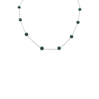 Lutiro Women's Green Malachite Orbit Necklace