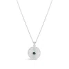 Lutiro Women's Green Medallion Pendant-emerald Cz