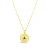 Lutiro Women's Green Medallion Pendant-emerald Cz-gold