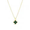Lutiro Women's Green Twisted Clover Pendant-malachite - Gold In Green