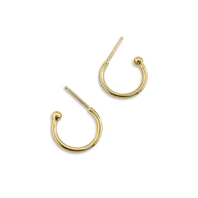 Lutiro Women's Hoop Earrings Ten Mm - Gold