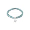 Lutiro Women's Jade Blue Heart Bracelet In Blue