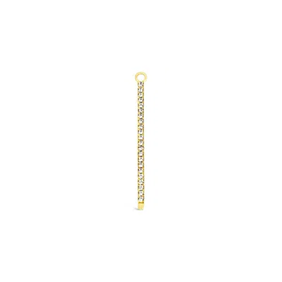 Lutiro Women's Long Single Earring White Cz Charm Stick - Gold