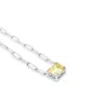 Lutiro Women's Paperclip Chain With Colored Stone Canary In Red