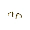 Lutiro Women's Pave Black Cz Wishbone Studs - Gold In Gold