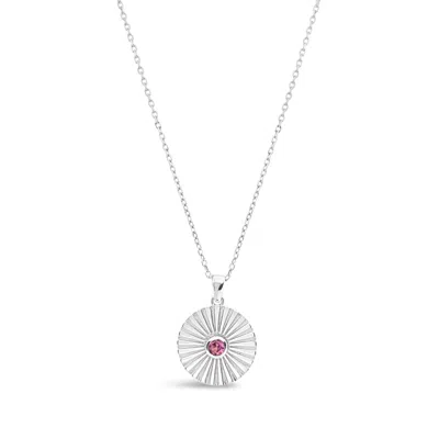 Lutiro Women's Pink / Purple Medallion Pendant-pink Cz In Multi