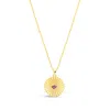 Lutiro Women's Pink / Purple Medallion Pendant-pink Cz-gold