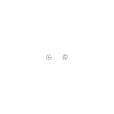 Lutiro Women's Round Four Mm  Studs - 10k White Gold