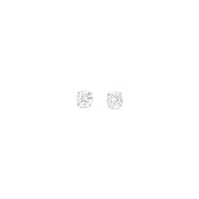 Lutiro Women's Round Seven Mm Studs - 10k White Gold
