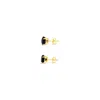 Lutiro Women's Round Three Mmblack Studs - 10k Gold