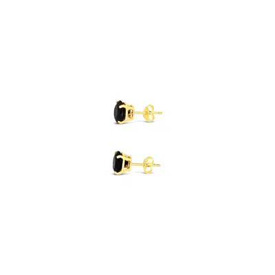 Lutiro Women's Round Three Mmblack Studs - 10k Gold