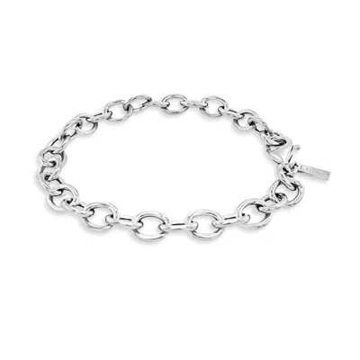 Lutiro Women's Silver Cable Link Bracelet