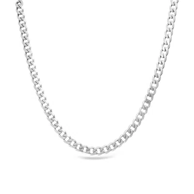 Lutiro Women's Silver Curb Chain Necklace
