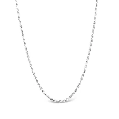 Lutiro Women's Silver Diamond Cut Rope Chain Necklace