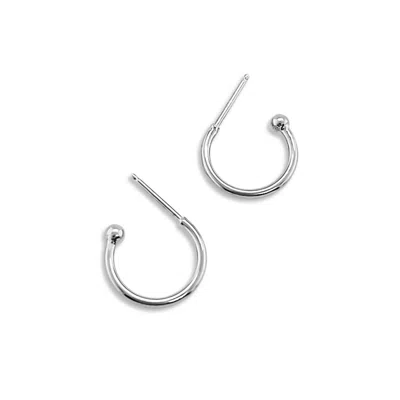 Lutiro Women's Silver Hoop Earrings 10mm