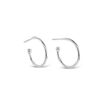 Lutiro Women's Silver Hoop Earrings 15mm