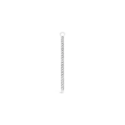 Lutiro Women's Silver Long Single Earring White Cz Charm Stick