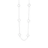 Lutiro Women's Silver Long Six Four Leaf Clover Plain & Cz Necklace