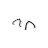 Lutiro Women's Silver Pave Black Cz Wishbone Studs In Silver