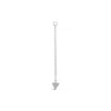 Lutiro Women's Silver Single Earring Triangle Cz Charm With Chain In Silver