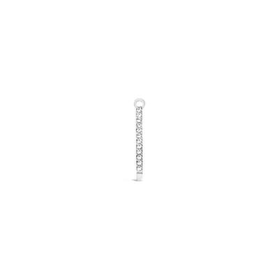 Lutiro Women's Silver Single Earring White Cz Charm Stick