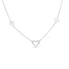 Lutiro Women's Silver Three Hearts With One Open Heart Necklace In Silver