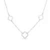 Lutiro Women's Silver Three Open Four Clover Necklace In Silver