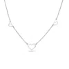 Lutiro Women's Silver Three Open Hearts Necklace In Silver