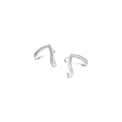 Lutiro Women's Silver Wishbone Studs