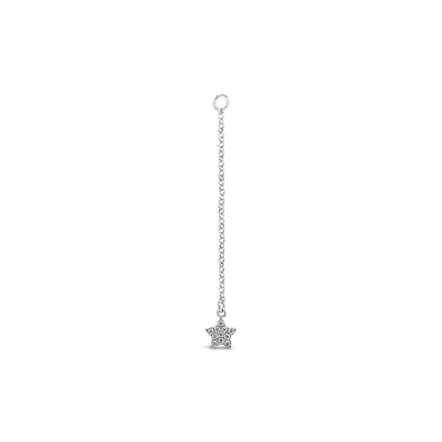 Lutiro Women's Single Earring Star Cz Charm With Chain In Multi