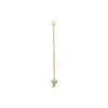 Lutiro Women's Single Earring Triangle Cz Charm With Chain - Gold In Gold