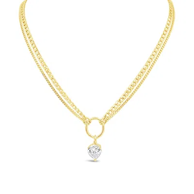 Lutiro Women's Statement Curb Necklace - White-gold