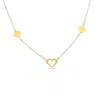 Lutiro Women's Three Hearts With One Open Heart Necklace-gold In Gold