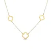 Lutiro Women's Three Open Four Clover Necklace - Gold In Gold