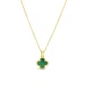 Lutiro Women's Twisted Clover Pendant-green Onyx - Gold In Green