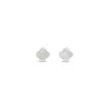 Lutiro Women's White Clover Stud Earring Eight Mm -mother Of Pearl In White