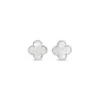 Lutiro Women's White Clover Stud Earring Twelve Mm -mother Of Pearl In White