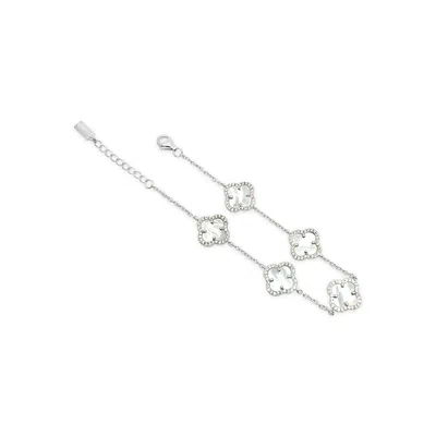 Lutiro Women's White Five Four Clover Bracelet-mother Of Pearl