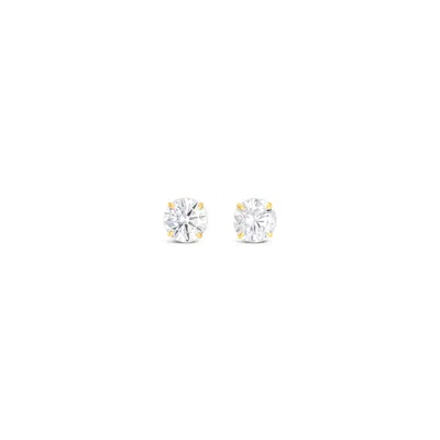 Lutiro Women's White Round Eight Mm Studs - 10k Gold