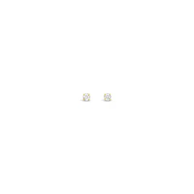 Lutiro Women's White Round Three Mm  Studs - 10k Gold