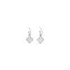 Lutiro Women's White / Silver Clover Hoop Set Ten Mm - Mother Of Pearl - Silver In Multi