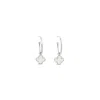 Lutiro Women's White / Silver Clover Hoop Set Twenty Mm-mother Of Pearl In Multi