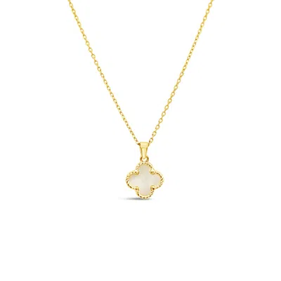 Lutiro Women's White Twisted Clover Pendant-mother Of Pearl - Gold