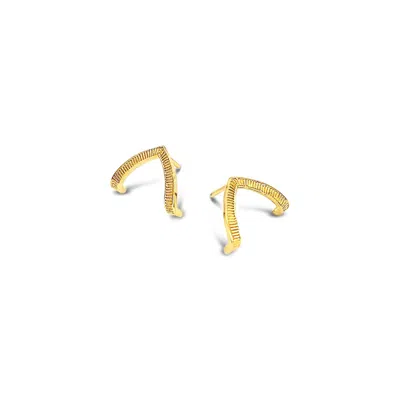 Lutiro Women's Wishbone Studs - Gold
